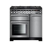 Falcon Professional Deluxe EDL90DFSS/C-FRA - Cuisinière (four à deux étages) - pose libre - largeur : 90 cm - hauteur : 90.5 cm - avec système auto-nettoyant - acier inoxydable