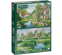 Falcon puzzle Riverside Cottages 2 x 500 pièces Multicolore G
