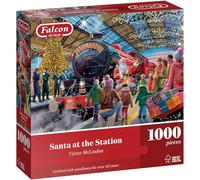 Falcon - Santa at The Station - héritage Britanique - Puzzle Adulte - Carton 100% recyclé - 1000 Pieces - Jumbo