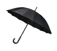 FALCONE Grand Parapluie Canne - Diamètre 102 cm - Unisexe, Noir Classique - Résistant Au Vent