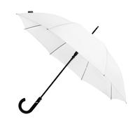 Falcone Parapluie compact automatique - Résistant au vent - Poignée incurvée en plastique - Idéal pour hommes et femmes - 102 cm Diamètre de la Toile - Blanc