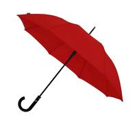 Falcone Parapluie compact automatique - Résistant au vent - Poignée incurvée en plastique - Idéal pour hommes et femmes - 102 cm Diamètre de la Toile - Rouge