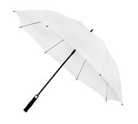 Falcone Parapluie de golf - Résistant au vent - 8 baleines en fibre de verre - Poignée confortable - Unisexe - Toile en polyester résistant - 130 cm Diamètre - Blanc