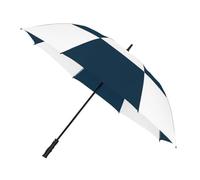 Falcone Parapluie de golf - Résistant au vent - 8 baleines en fibre de verre - Poignée confortable - Unisexe - Toile en polyester résistant - 130 cm Diamètre - Bleu marine et blanc