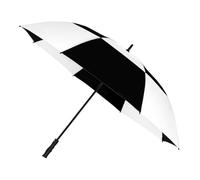 Falcone Parapluie de golf - Résistant au vent - 8 baleines en fibre de verre - Poignée confortable - Unisexe - Toile en polyester résistant - 130 cm Diamètre - Noir et blanc