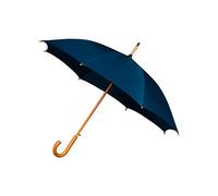 Falconetti Parapluie long UNISEXE Homme & Femme - Diamètre de plus d'1 Mètre - Système d'Ouverture Automatique - ROBUSTE avec Manche et Poignée canne en Bois - Bleu (Bleu foncé)