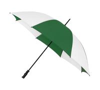 Falconetti Parapluie de golf - Résistant au vent - 8 baleines en fibre de verre - Poignée confortable - Unisexe - Toile en polyester résistant - 130 cm Diamètre - Vert foncé et blanc