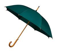 Falconetti Parapluie long femme - Ouverture automatique - Manche et poignée canne bois - Vert Sapin