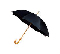 Falconetti Parapluie long UNISEXE Homme & Femme - Diamètre de plus d'1 Mètre - Système d'Ouverture Automatique - ROBUSTE avec Manche et Poignée canne en Bois - Noir