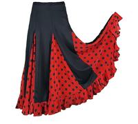 Falda flamenca Roja Con Puntos Negros (FR/ES, Âge, 10 Ans, Taille Normale, Noir)