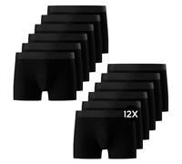 Falechay Calecon Homme Lot de 12 Boxer Homme Conton Respirant Confortale Boxers Fitted Doux Caleçon Conton sous Vetement Hommes Noir