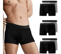 Falechay Calecon Homme Lot de 6 Boxer Homme Conton Respirant Confortale Boxers Fitted Doux Caleçon Conton sous Vetement Hommes Noir/Gris