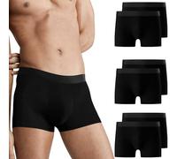 Falechay Calecon Homme Lot de 6 Boxer Homme Conton Respirant Confortale Boxers Fitted Doux Caleçon Conton sous Vetement Hommes Noir