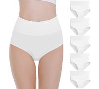 Falechay Culotte Femme Taille Haute Coton 5 pièces Blanc,2XL