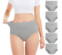 Falechay Culotte Femme Taille Haute Coton 5 pièces Gris,XS