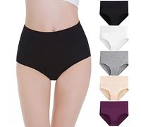 Falechay Culotte Femme Taille Haute Coton 5 pièces Multicolore-3,L