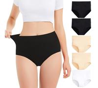 Falechay Culotte Femme Taille Haute Coton 5 pièces Noir-Nude-Blanc,2XL