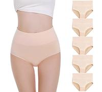 Falechay Culotte Femme Taille Haute Coton 5 pièces Nude,XL