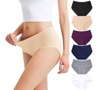 Falechay Culottes Femme Coton Taille Basses sous-vêtements Slips Multicolore-1-M,Lot de 6