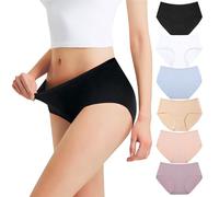 Falechay Culottes Femme Coton Taille Basses sous-vêtements Slips Multicolore-5 3XL Lot de 6