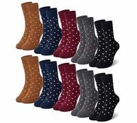 Falechay Lot de 10 Paires Chaussette Femme Coton Multicolores Parsemaient et Rayé pour Chaussettes,Multicolores-1,35-38