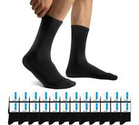 Falechay Lot de 24 Chaussettes Hommes et Femmes de Sport Chaussettes Respirantes en Coton Noir 39-42