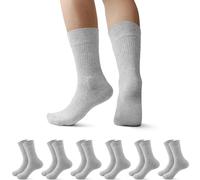 Falechay Lot de 6 Chaussettes Homme Chaussettes de Sport Homme Femme Chaussette Confortables en Frottee Amortissantes et Respirantes Gris，39-42