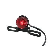 FALELELV Feu Arrière Moto LED Feu stop arrière rouge vintage pour moto 12 V avec support de plaque d'immatriculation