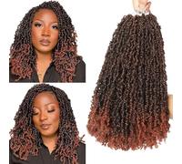 FALEMEI Cheveux au crochet pré-torsadés Yanky 40,6 cm Noir Naturel Kinky Twist Petites tresses sénégalaises bouclées (Ombre Rouge Gingembre, Lot de 10)