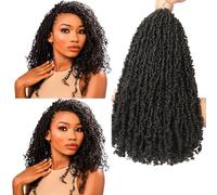 FALEMEI Extensions de cheveux au crochet pré-torsadées Yanky, 40,6 cm de tresses sénégalaises mini bouclées naturelles noires (lot de 10, brun)