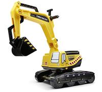 Falk - Pelleteuse Power Builder - Dès 3 Ans - Fabriqué en France - Cabine rotative - Assise ouvrante - Plaque d'immatriculation Personnalisable - 120, Jaune