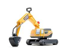 FALK - Pelleteuse Power Shift - Dès 2 ans - Fabriqué en France - Excavatrice et godet articulés - Cabine rotative - 100, Jaune