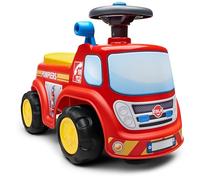 Falk - Porteur Camion de Pompier - Volant avec klaxon - Dès 12 Mois | Volant directionnel avec klaxon, assise ouvrante et levier sonore. Fabriqué en France