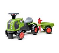 Falk - Porteur Claas - avec remorque - Dès 12 Mois | Volant directionnel avec klaxon, remorque. Fabriqué en France