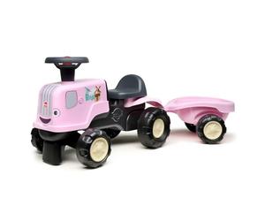 Falk - Porteur Tracteur Birdy Farm - avec remorque - Dès 12 Mois | Remorque et volant directionnel avec klaxon. Fabriqué en France