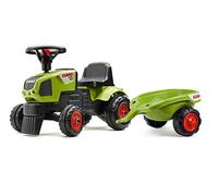 FALK - Porteur tracteur Claas avec remorque - Dès 12 mois - Fabriqué en France - Volant directionnel avec klaxon - 1012B