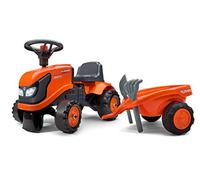 Porteur tracteur Kubota avec remorque - pelle et rateau - Orange