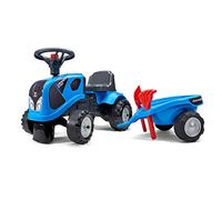 FALK - Porteur tracteur Landini avec remorque - Dès 12 mois - Fabriqué en France - pelle et râteau inclus - 2 styles de personnalisation - Plaque d'immatriculation personnalisable - 250C