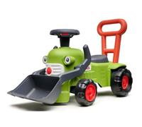 Falk Porteur Tractopelle Claas 912D – Pelle frontale, 12+ mois, 90% plastique recyclé, klaxon, vert