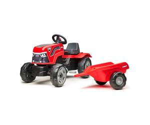 Falk Tracteur à pédales Case IH Enfant avec remorque, dès 2 Ans