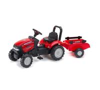 Tracteur à pédales Case IH avec remorque - Rouge