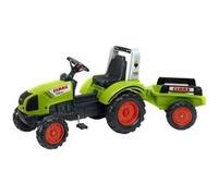 Falk Toys Tracteur à pédales Claas – 60% plastique recyclé, remorque – 100% fabriqué en France