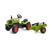 Falk Tracteur à pédales Claas 2041C avec remorque - Fabriqué en France - Dès 2 ans - Vert kaki