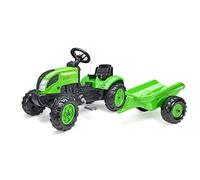 Falk - Tracteur à pédales Country Farmer - avec remorque - Dès 2 Ans | Remorque, volant directionnel avec klaxon et plaque personnalisable. Fabriqué en France
