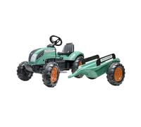 FALK - Tracteur à pédales Farm Lander avec remorque - Dès 3 Ans - 60% de Plastique recyclé - Fabriqué en France - Volant avec klaxon - 1054AB