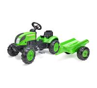 Falk Tracteur à pédales Country Farmer 2057L Vert avec remorque – Volant directionnel avec klaxon