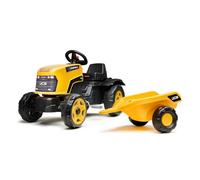 Falk Tracteur à pédales JCB Enfant avec remorque, dès 2 Ans