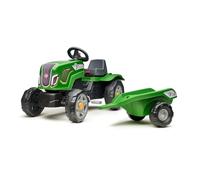 Tracteur à pédales enfant - FALK - Terra Maxx Vert - Capot ouvrant - Remorque amovible - Assise réglable