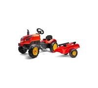 FALK - Tracteur à pédales X Tractor - Rouge - avec Capot ouvrant et remorque - Fabriqué en France - Dès 2 Ans - 2046AB