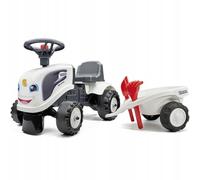 Porteur tracteur Valtra avec remorque - pelle et rateau - Blanc Blanc G